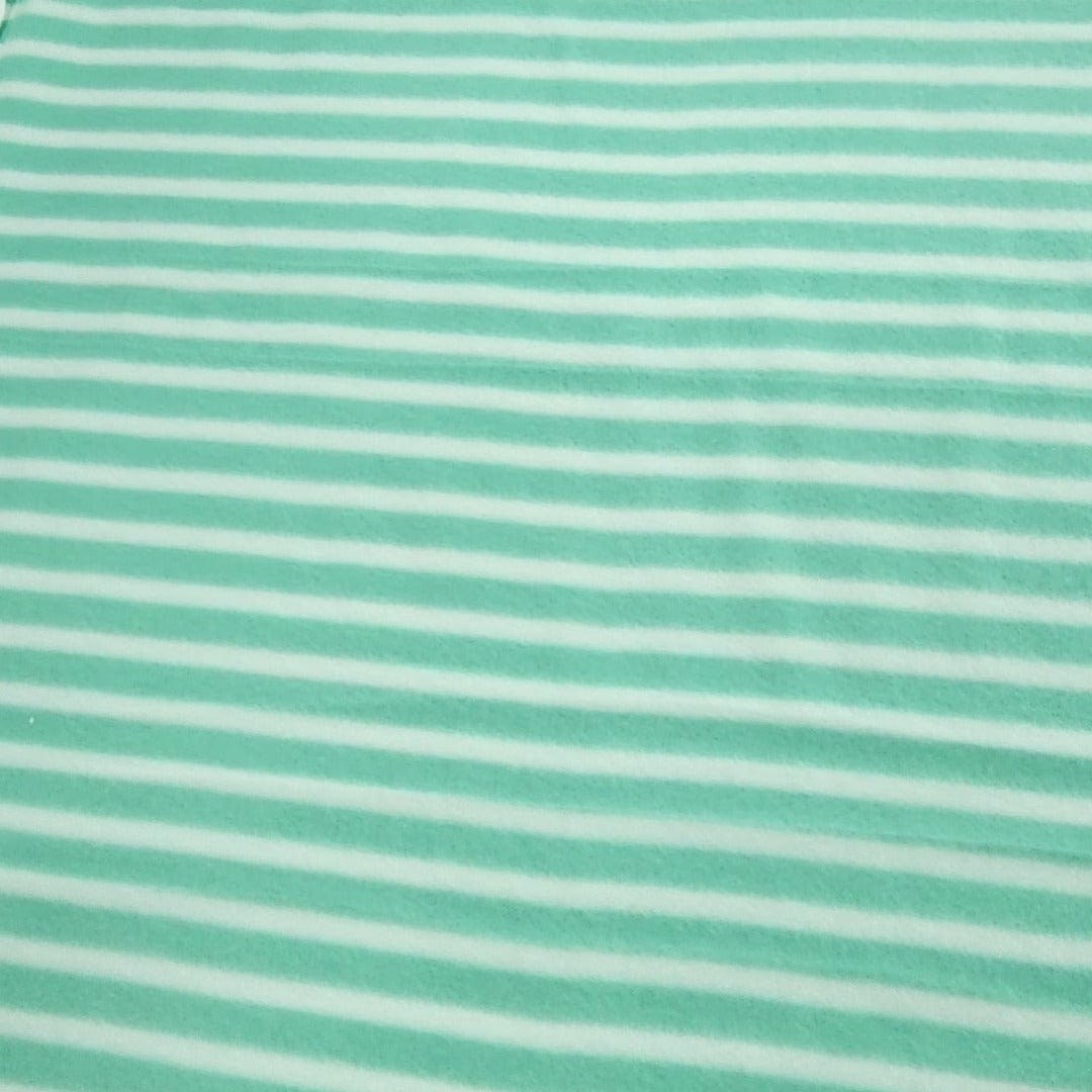 Fleece Blankets Printed Polar Fleece Fabric 150cm Green Stripe (7582392156249)