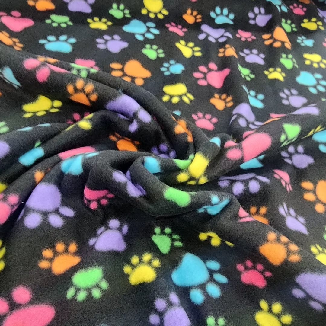Fleece Blankets Printed Polar Fleece Fabric 150cm Paws (7582390681689)