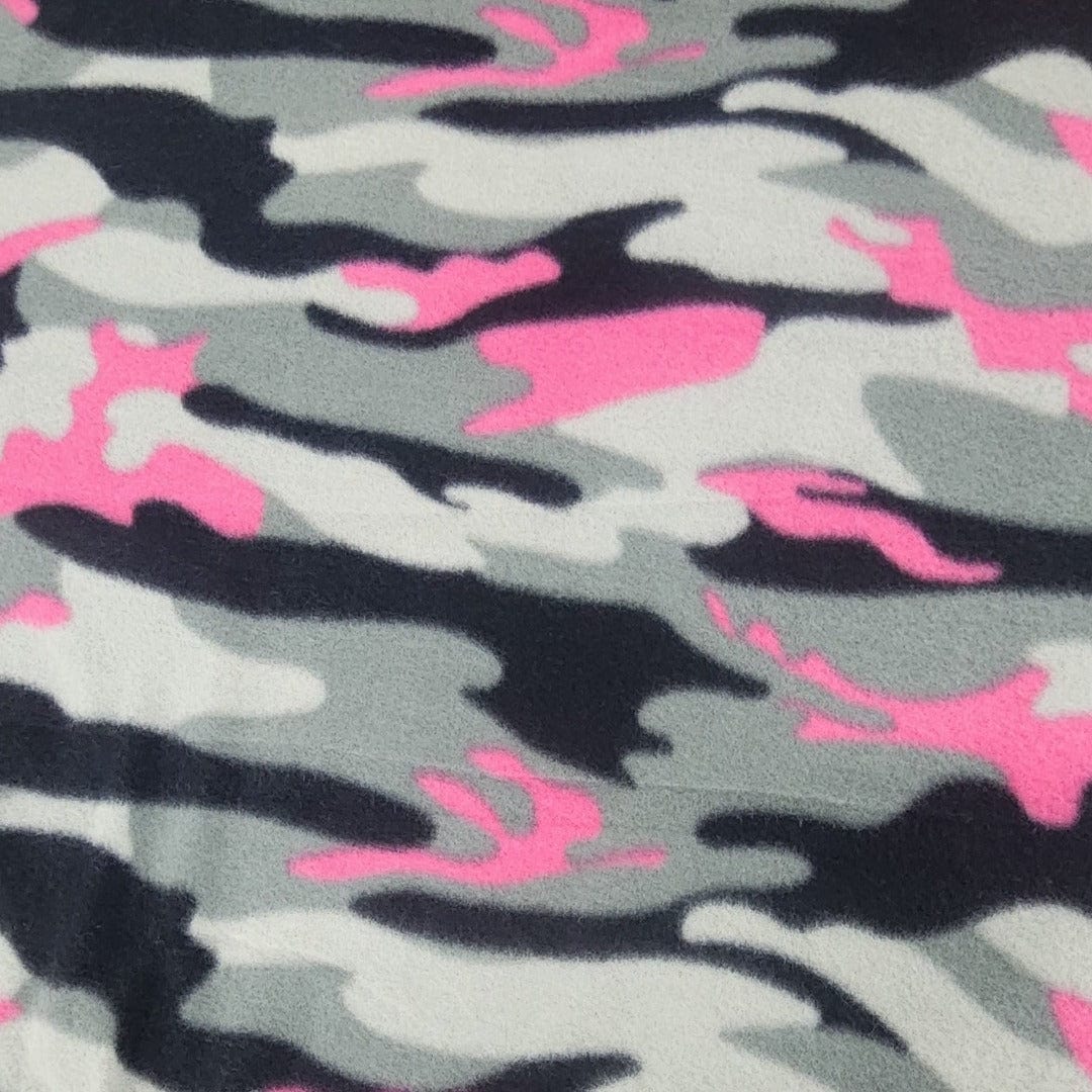 Fleece Blankets Printed Polar Fleece Fabric 150cm Pink Camo (7582392025177)