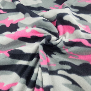 Fleece Blankets Printed Polar Fleece Fabric 150cm Pink Camo (7582392025177)