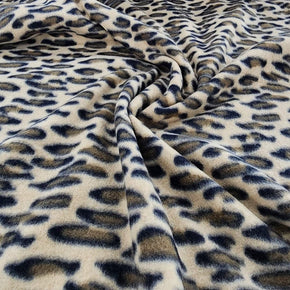 Fleece Blankets Printed Polar Fleece Fabric Brown Leopard 150cm (7524278567001)