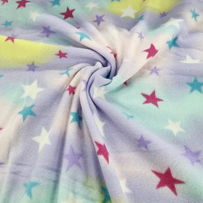 Fleece Blankets Printed Polar Fleece Fabric Multi Star 150cm (7524565778521)