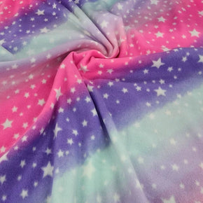 Fleece Blankets Printed Polar Fleece Fabric Rainbow Stars 150 cm (7588955390041)