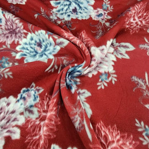 Fleece Blankets Printed Polar Fleece Fabric Red Floral 150 cm (7588958830681)