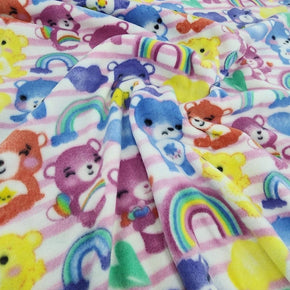 Fleece Blankets Printed Polar Fleece Fabric Teddies & Rainbows 150cm (7524278763609)