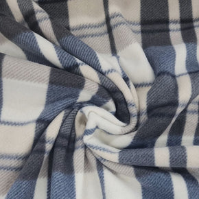 Fleece Dress Fabrics Printed Polar Fleece Fabric Beige/Grey Checks 150cm (7486917804121)