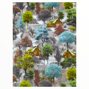 Velvet Printed Upholstery Fabric Forest Autumn 140 cm