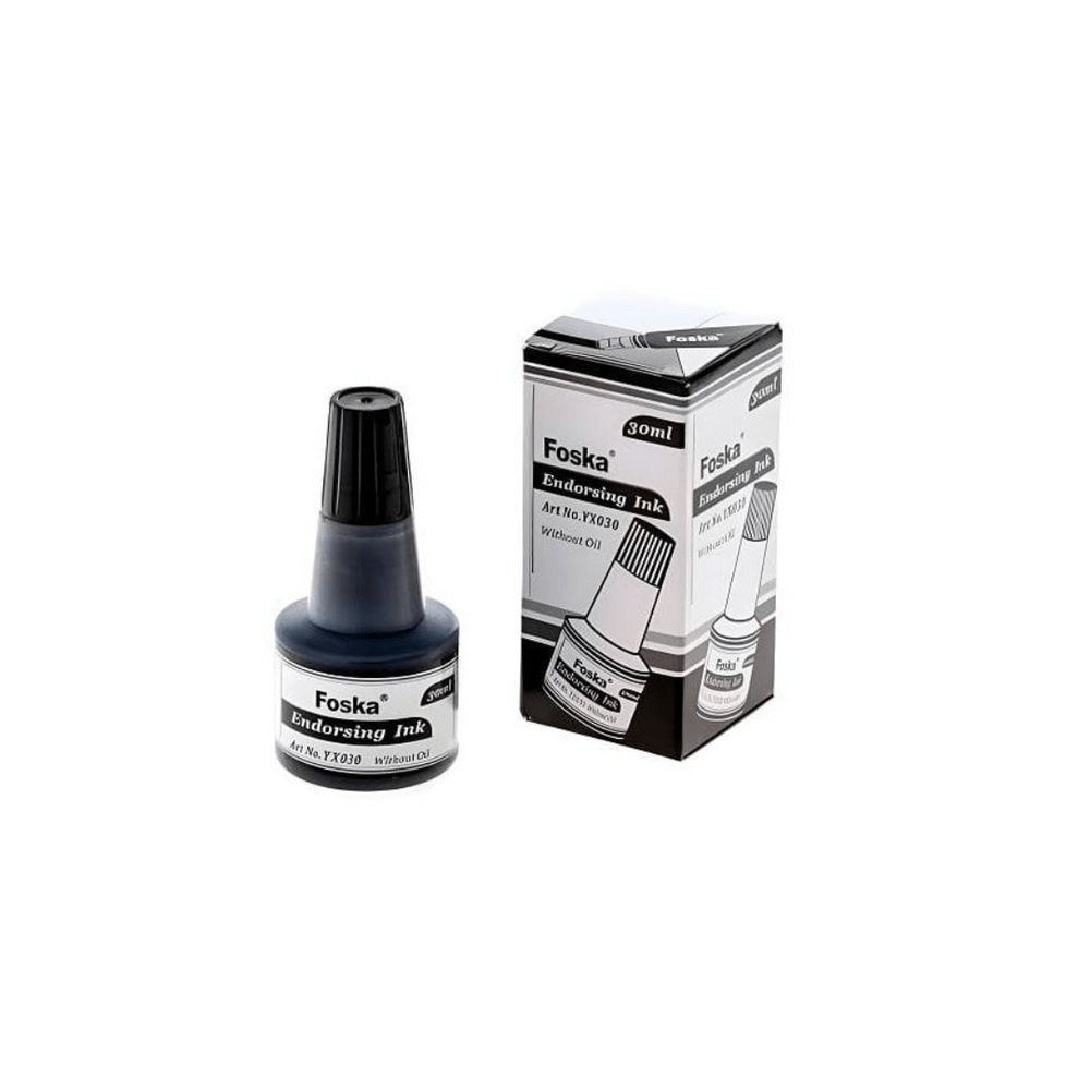 Foska Office stationary Foska Endorsing Ink 30ml Black YX030 (7810145779801)