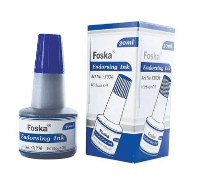 Foska Office stationary Foska Endorsing Ink 30ml Blue YX030 (7810147549273)