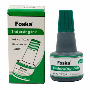 Foska Office stationary Foska Endorsing Ink 30ml Green YX030 (7810170650713)