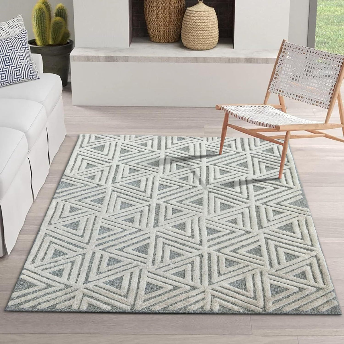 Fotakis RUG 160x230cm Grey and White Fotakis Masawi 100% Microfiber Polyester Indoor Rug Collection
