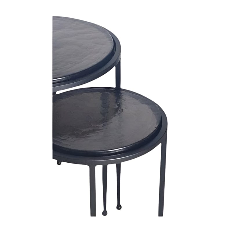 FOUR CORNERS HOME SIDE TABLE Home Casper Glass Top Set of 2 Side Tables
