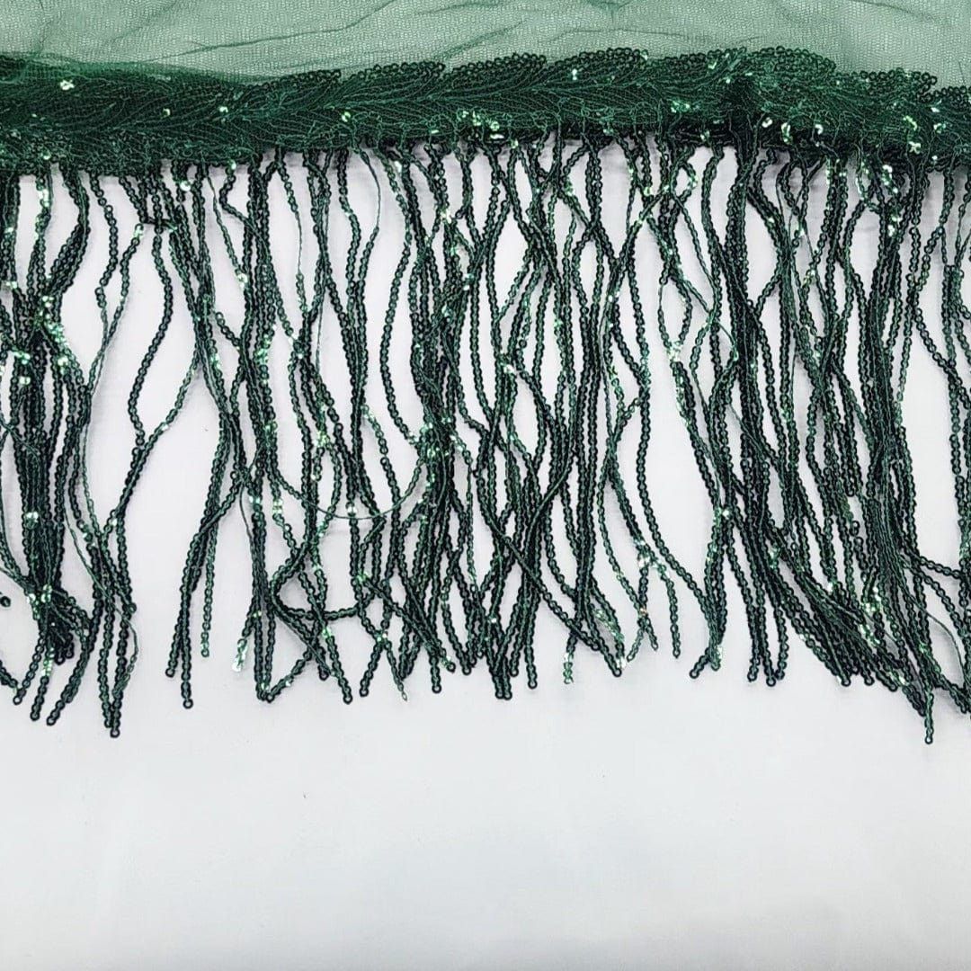 FRINGING HABBY Emerald Sequin Fringing 20 cm