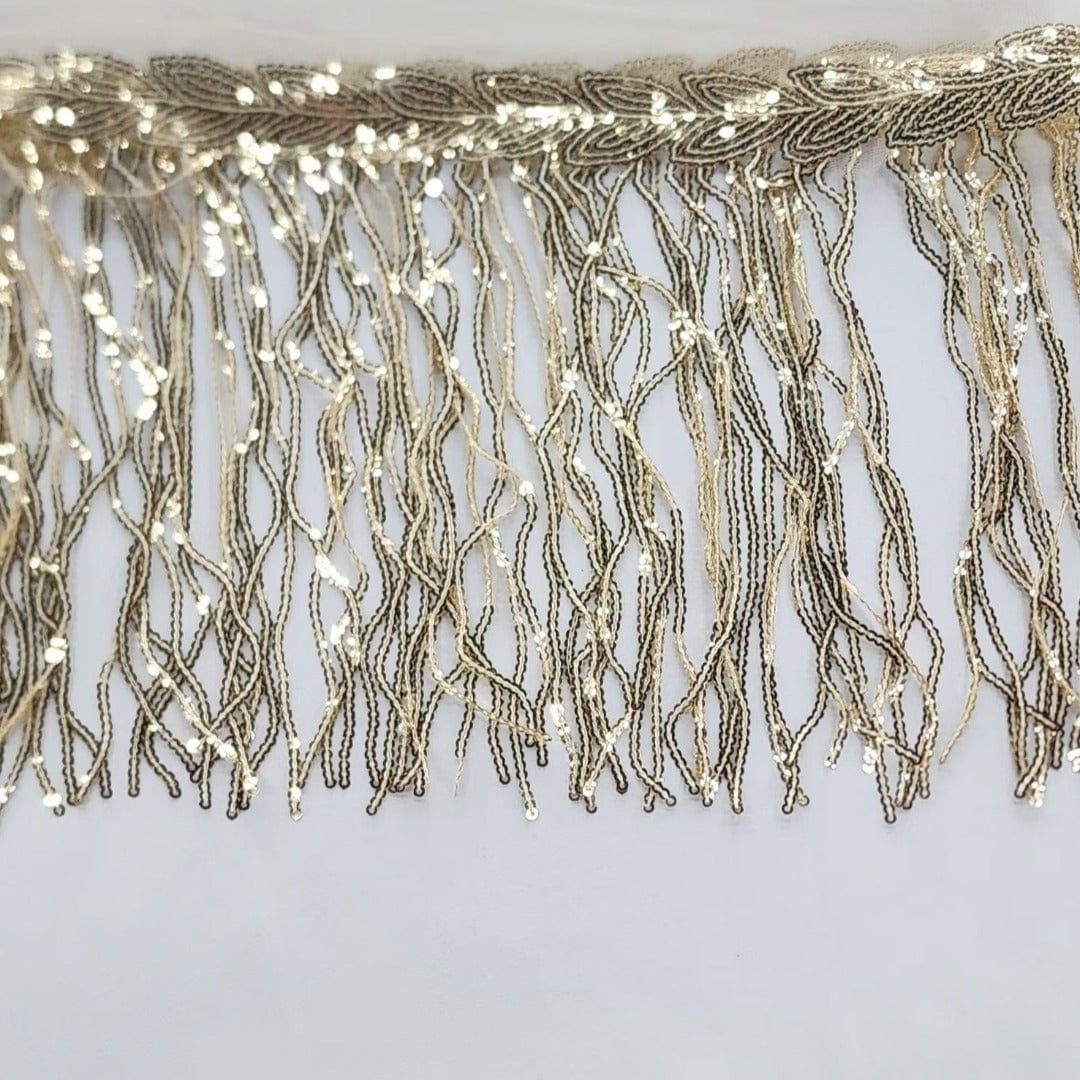 FRINGING HABBY Gold Sequin Fringing 20 cm