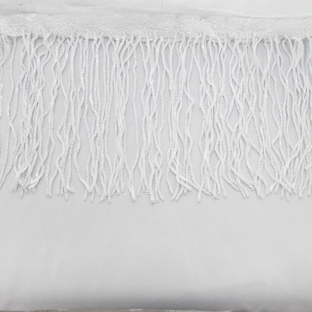 FRINGING HABBY White Sequin Fringing 20 cm