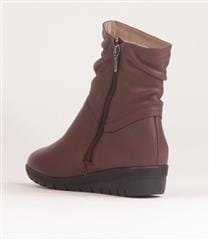 Froggie Boots Froggie Nut Leather Ruched Ankle Boot (7796488241241)