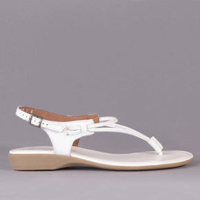 Froggie Sandal Size 3 Spaghetti Strap Sandal White (7288619008089)