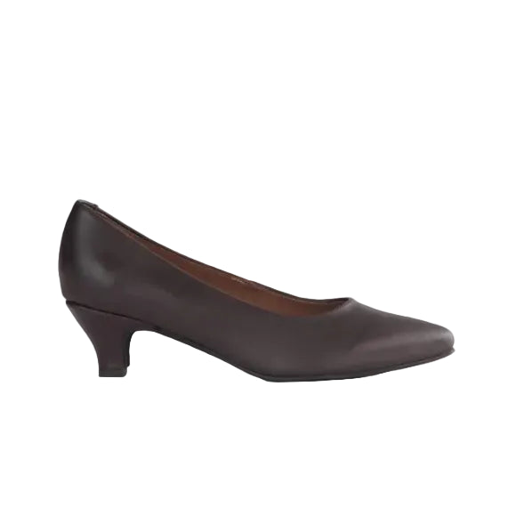 Froggie Women's Leather Kitten Heel Court Shoe -Brown 13007.129-600