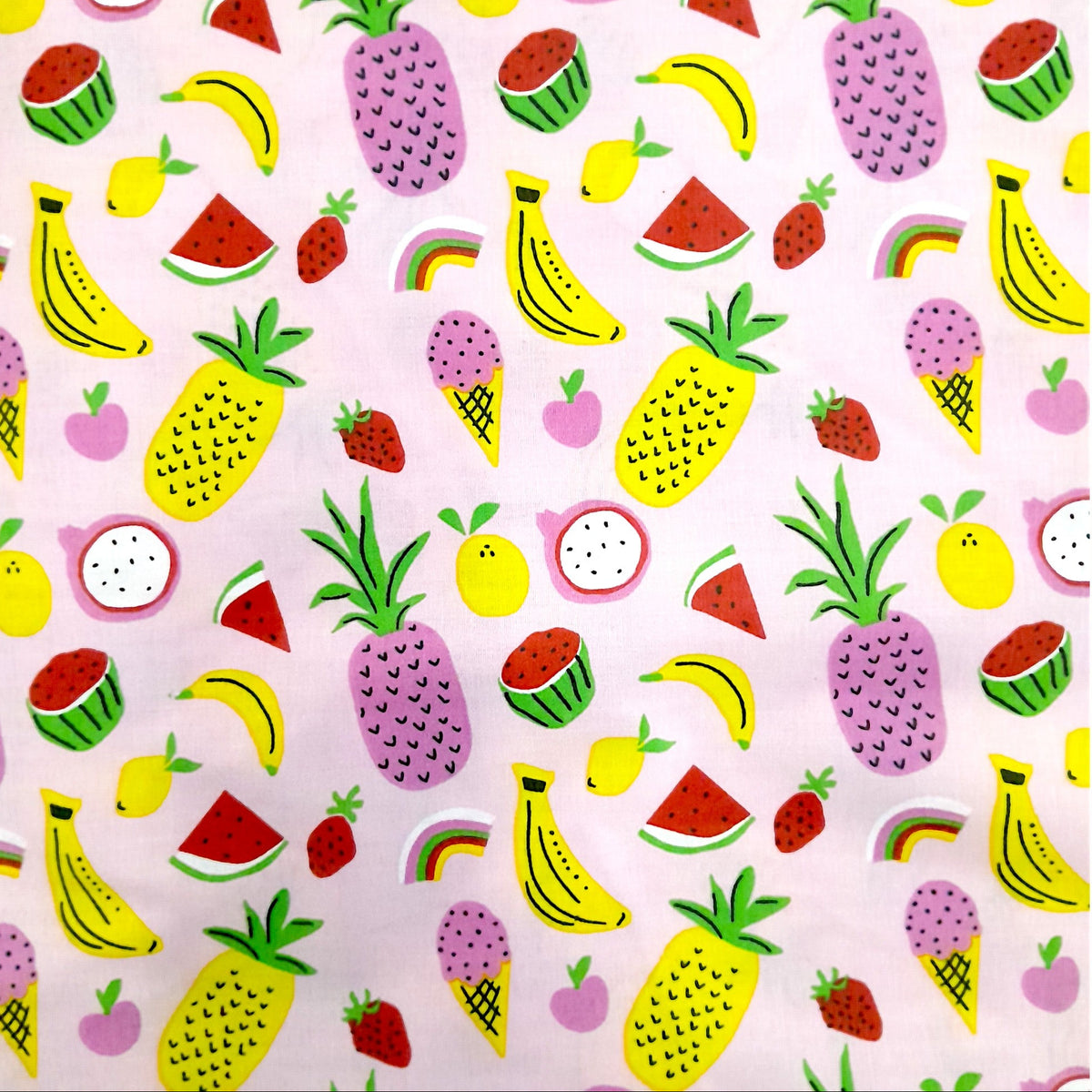 100% Printed Cotton Sheeting Fruit World Fabric  240 cm
