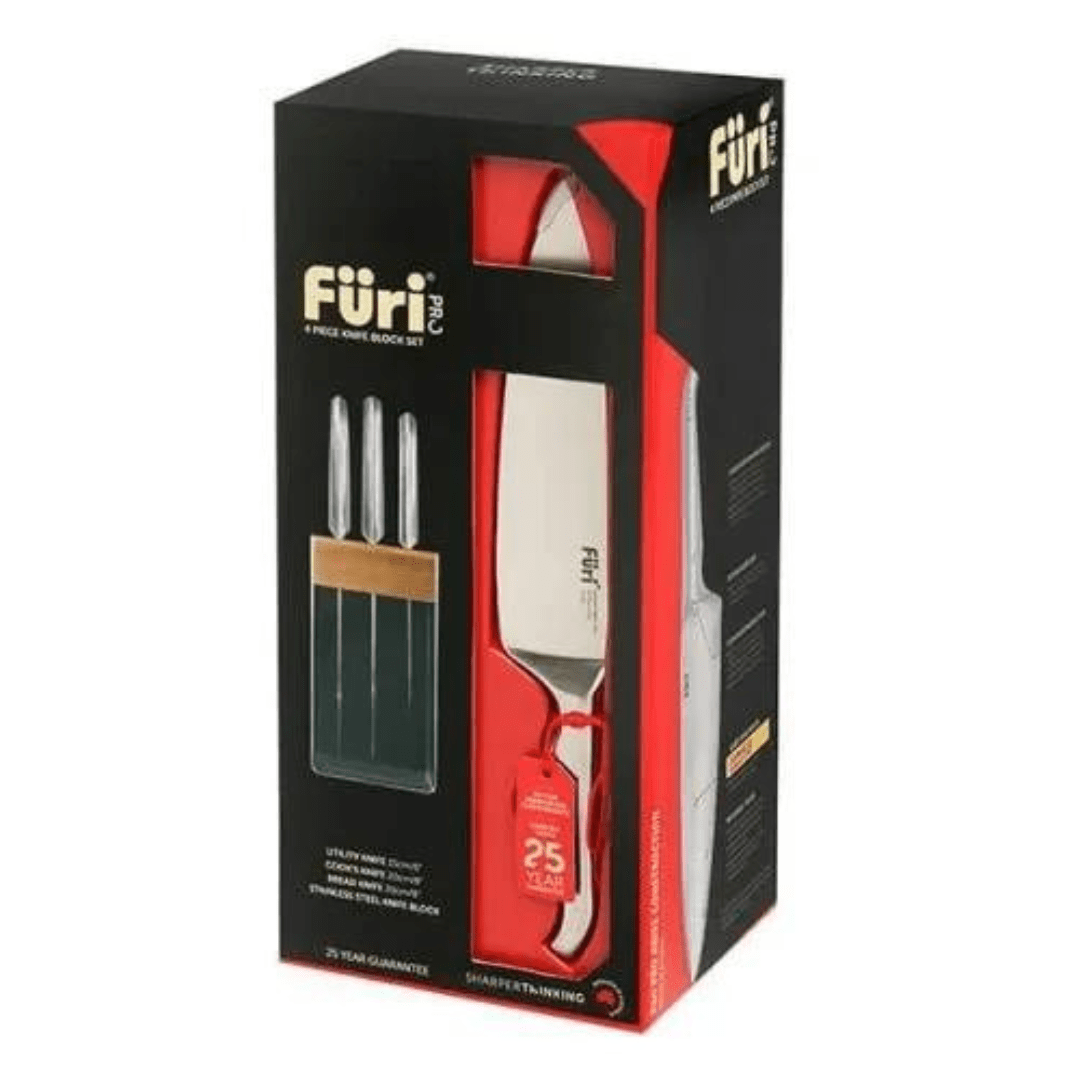 Furi Knife Furi Pro 4-Piece Stainless Steel Knife Block Set - 41345 (7468394348633)