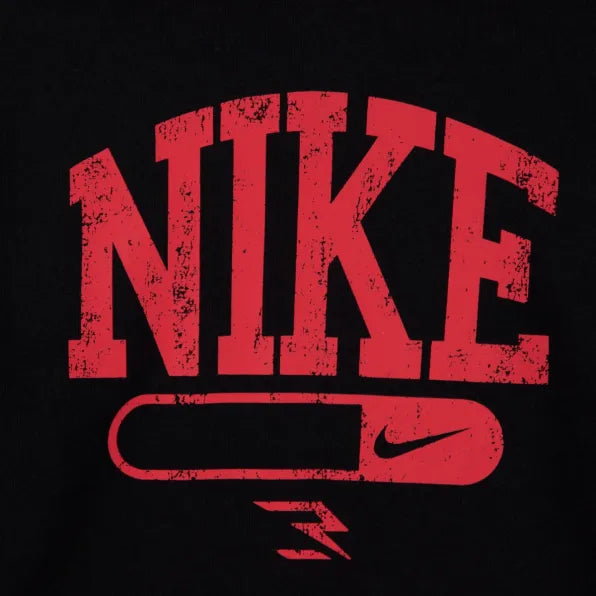 Nike Boys Vintage French Terry Hoodie-Black And Red 0074947.