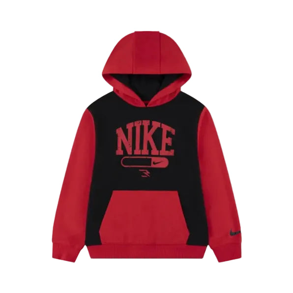Nike Boys Vintage French Terry Hoodie-Black And Red 0074947.