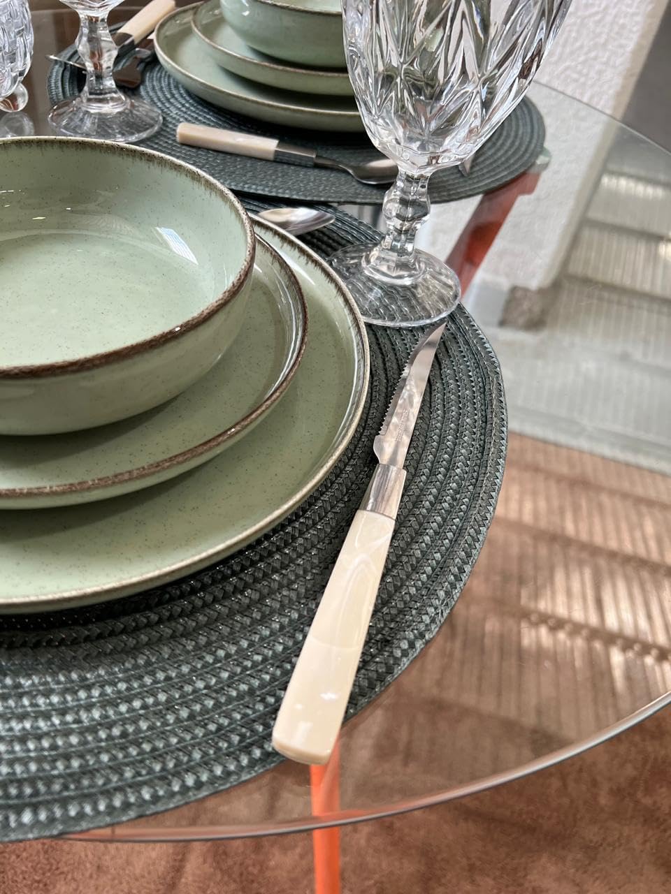 Gamma Faqueiro Cutlery Gamma Faqueiro Mother of Pearl 24-Piece Stainless Steel Cutlery Set Beige