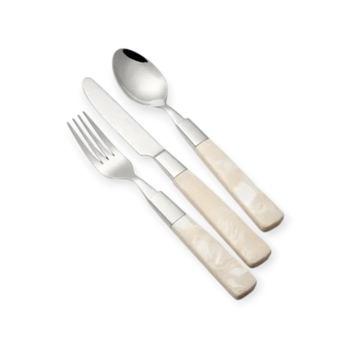 Gamma Faqueiro Cutlery Gamma Faqueiro Mother of Pearl 24-Piece Stainless Steel Cutlery Set Beige