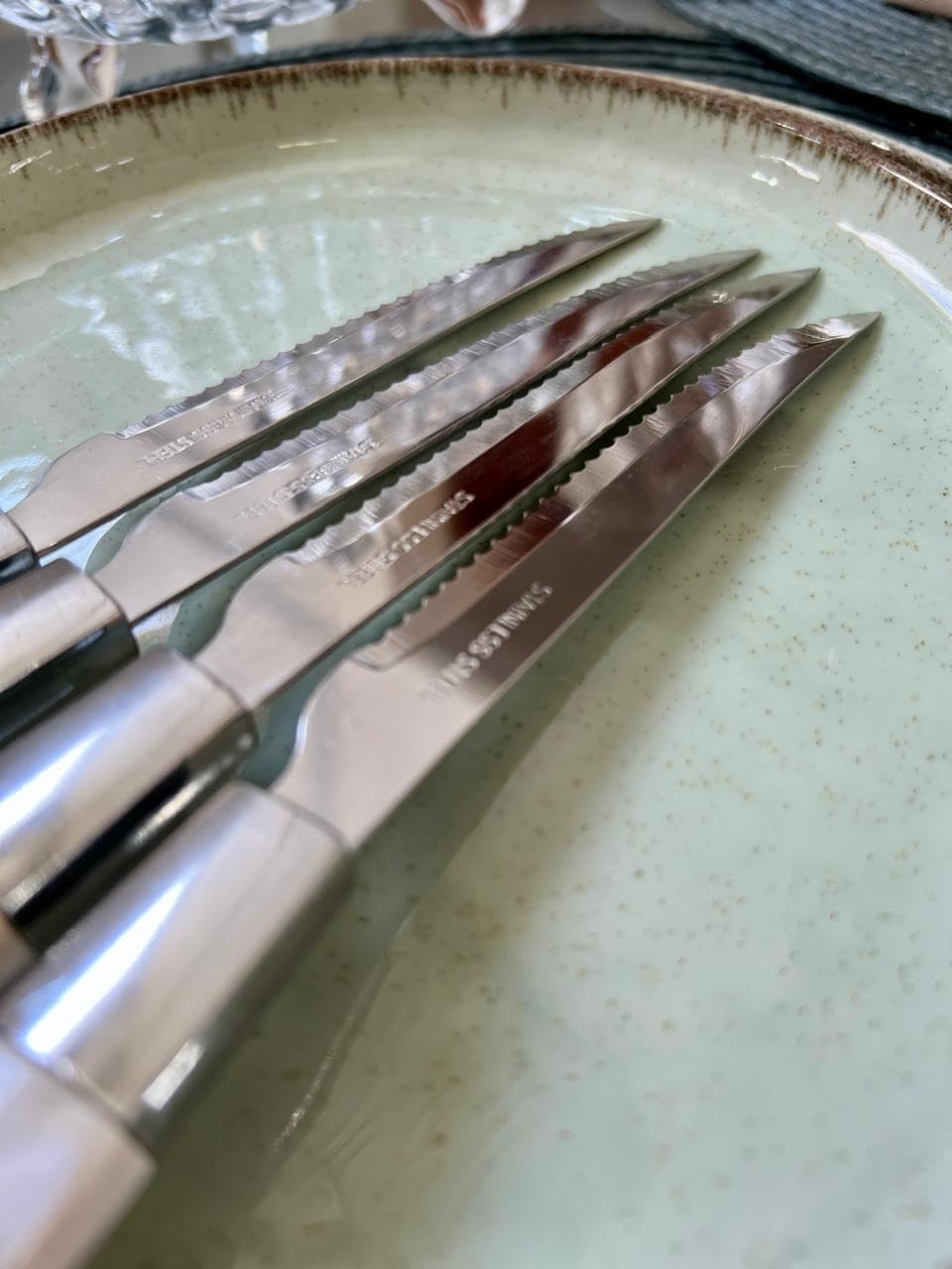 Gamma Faqueiro Cutlery Gamma Faqueiro Mother of Pearl 24-Piece Stainless Steel Cutlery Set Beige