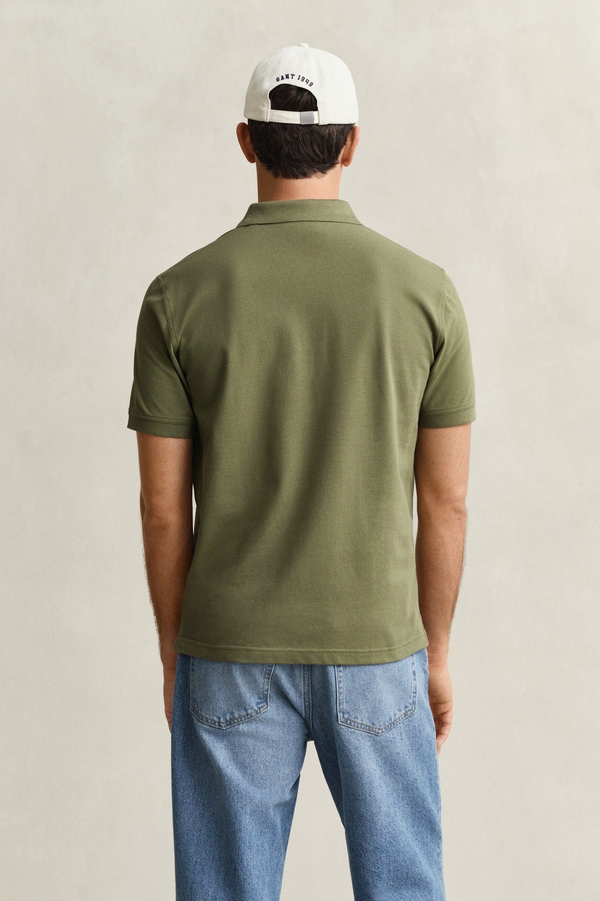 Gant Men's Contrast Piqué Short Sleeve Subtle Stretch Poloshirt-Dry Herb Green 355894