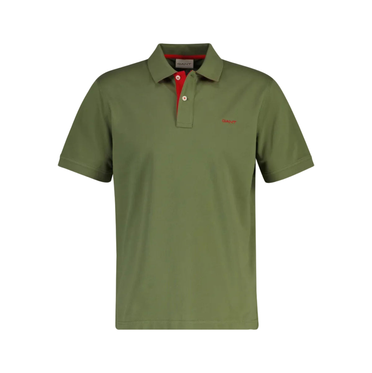 Gant Men's Contrast Piqué Short Sleeve Subtle Stretch Poloshirt-Dry Herb Green 355894