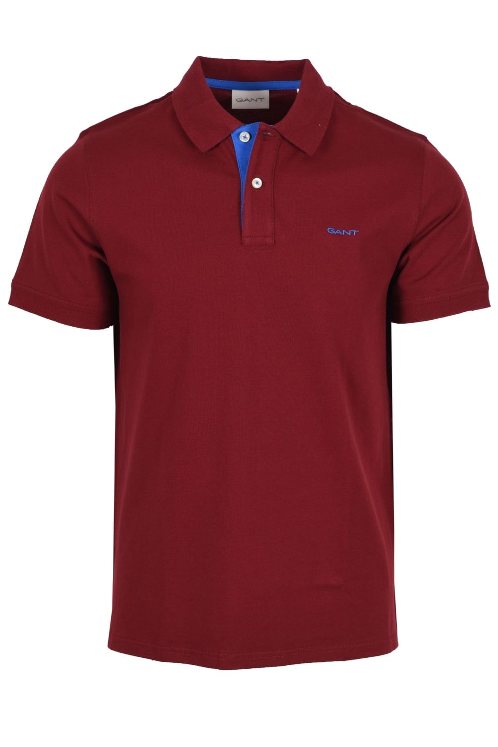 GANT Golf T Shirt Gant Contrast Collar Pique Short Sleeve Pique Plumped Red (7519499419737)
