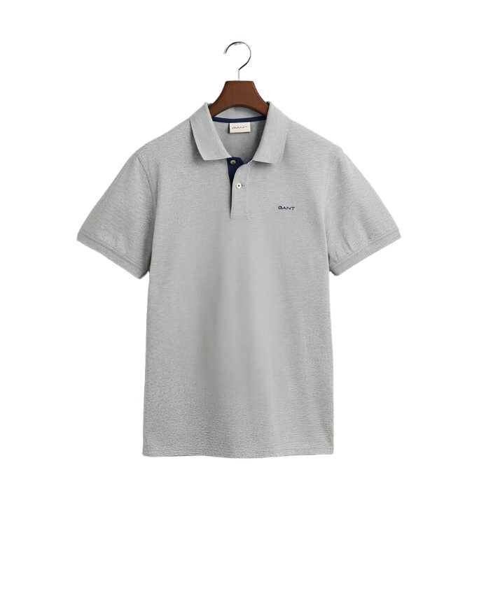 GANT Golf T Shirt Gant Contrast Pique Golfer Grey (7635385188441)