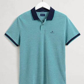Gant Golf T Shirt Gant Oxford Pique Rugger Deep Turquoise (7138828189785)