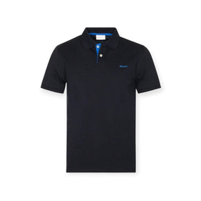 GANT Golf T Shirt Gant Regular Contrast pique Short Sleeve Rugger Black (7519474122841)