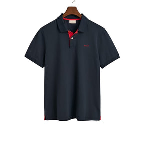 GANT Golf T Shirt Gant Regular Contrast Pique Short Sleeve Rugger Evening Ble (7635568820313)