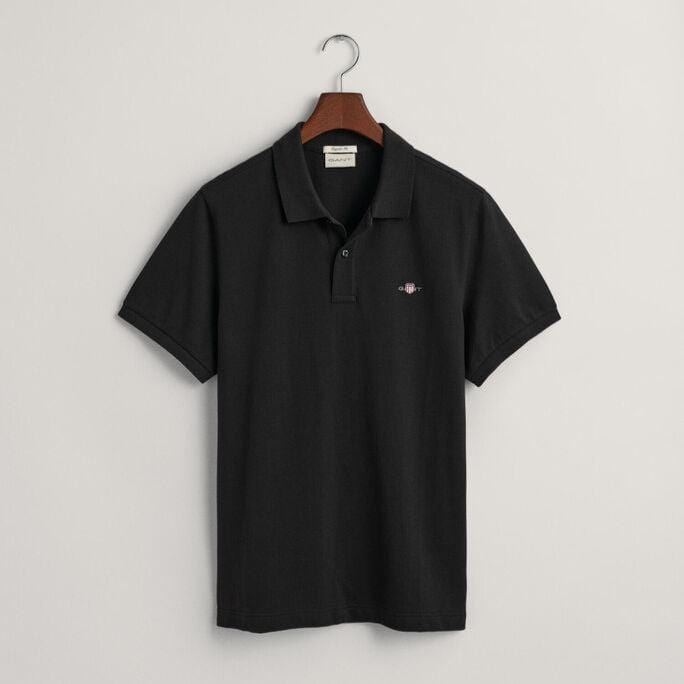 Gant Golf T Shirt Gant Regular Fit Shield Pique Golfer Black (7805222912089)