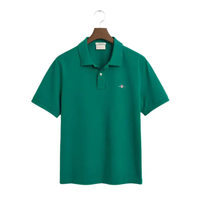 Gant Golf T Shirt Gant Regular Fit Shield Piqué Golfer Deep Green