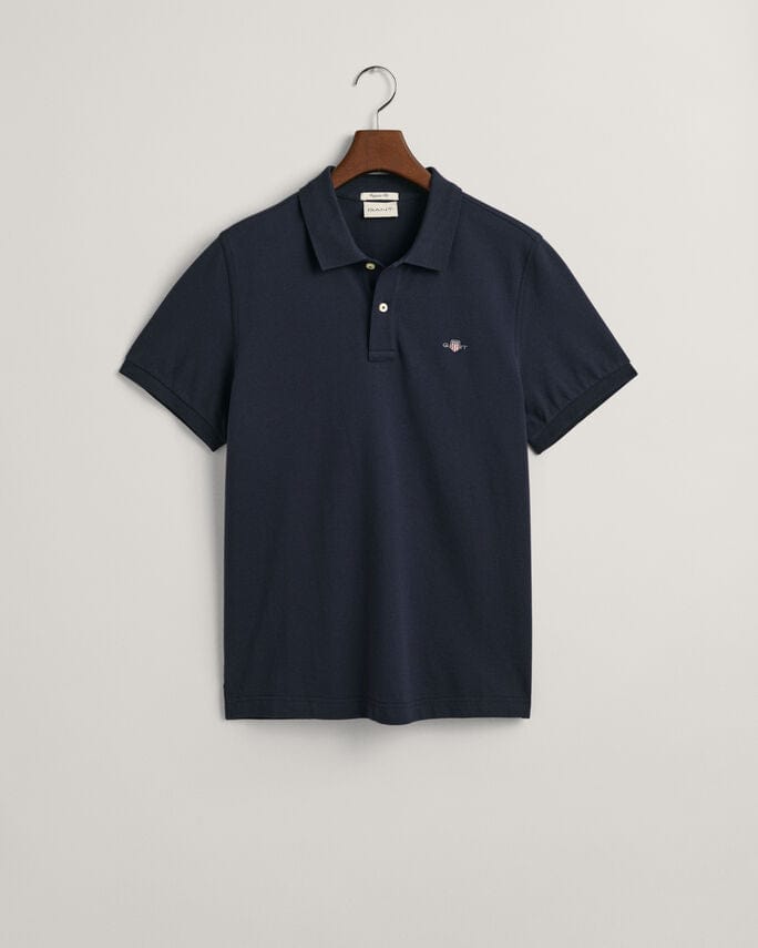 Gant Golf T Shirt Gant Regular Fit Shield Pique Golfer Evening Blue (7805220356185)