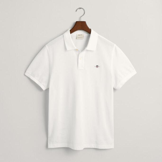 Gant Golf T Shirt Gant Regular Fit Shield Pique Golfer White (7805222125657)