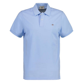 GANT Golf T Shirt Gant Regular Shield Short Sleeve Pique Blue (7519465996377)