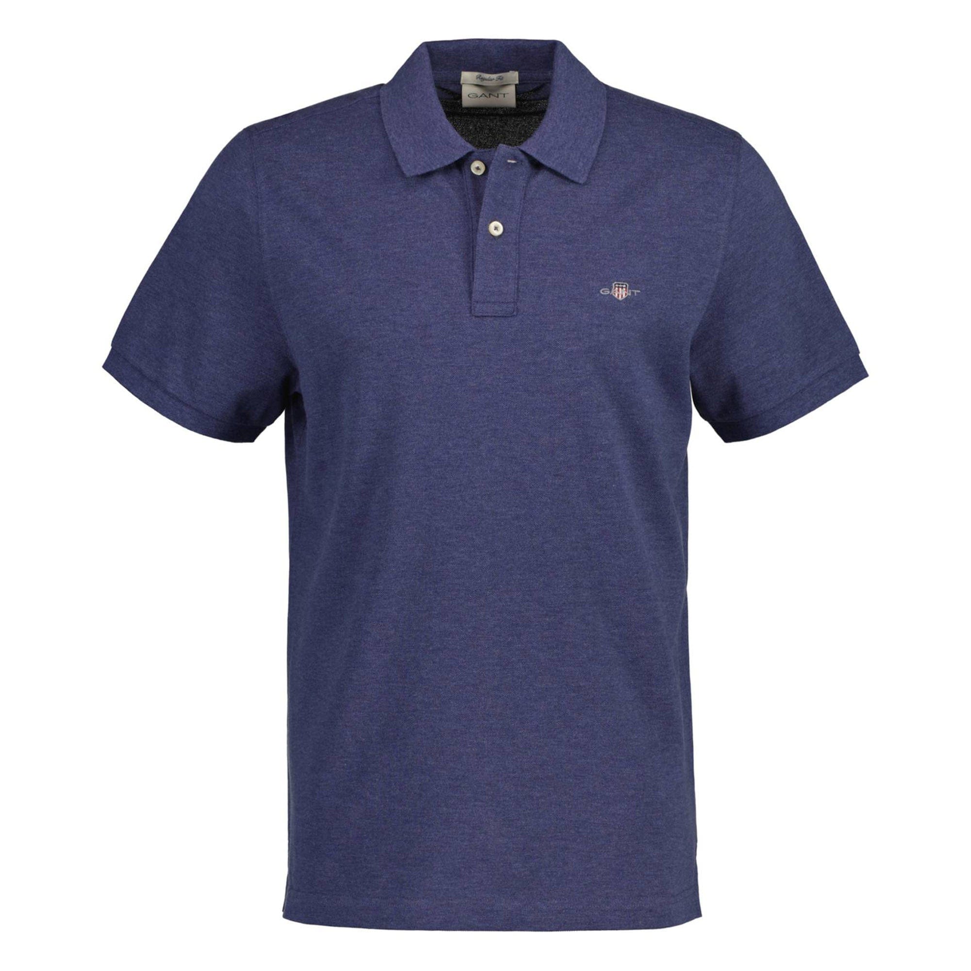 GANT Golf T Shirt Gant Regular Shield Short Sleeve Pique Denim (7519534710873)