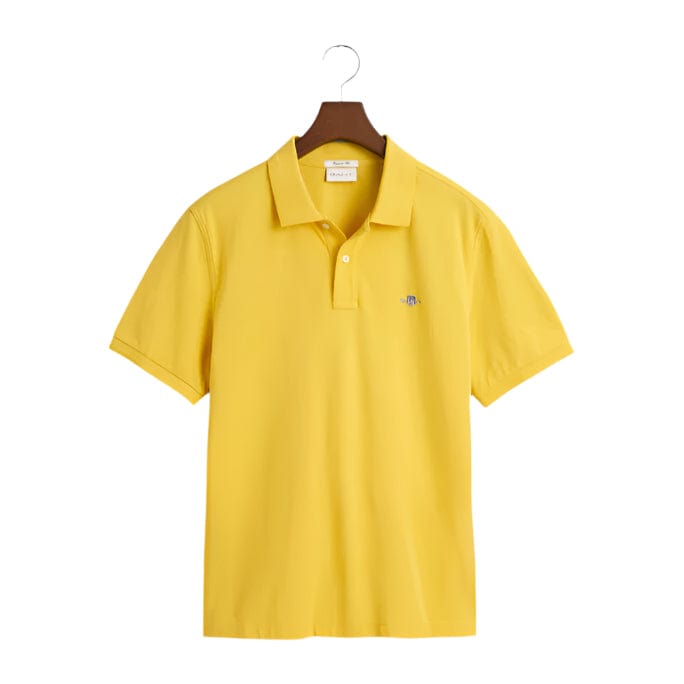 Gant Golf T Shirt Gant Regular Shield Short Sleeve Pique Golfer Yellow