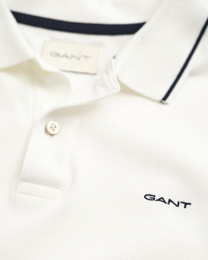 Gant Golf T Shirt Gant Regular Tipped Piqué Golfer White