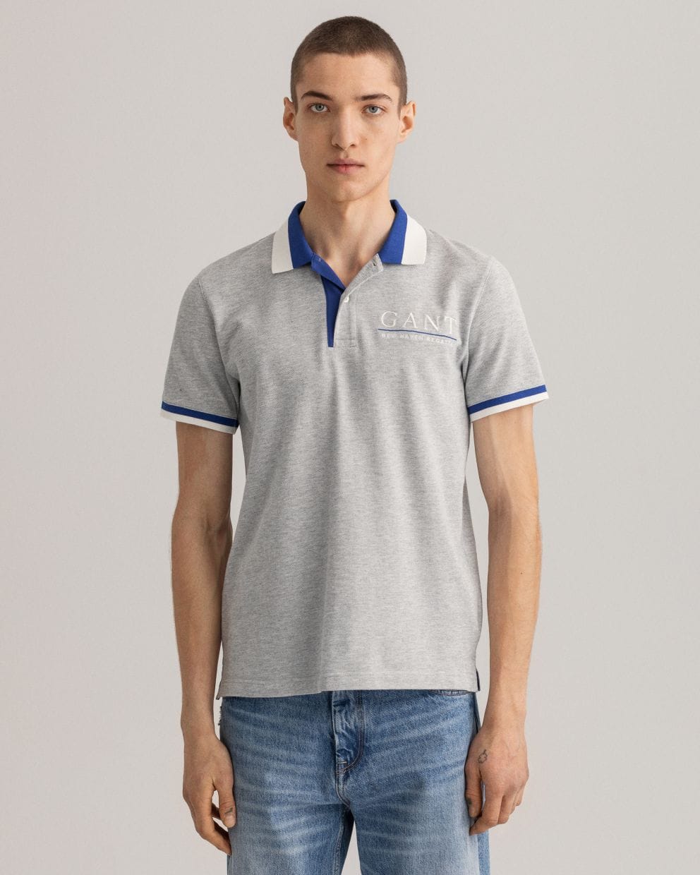 Gant Golf T Shirt Gant Sailing Piqué Polo Shirt  Light Grey