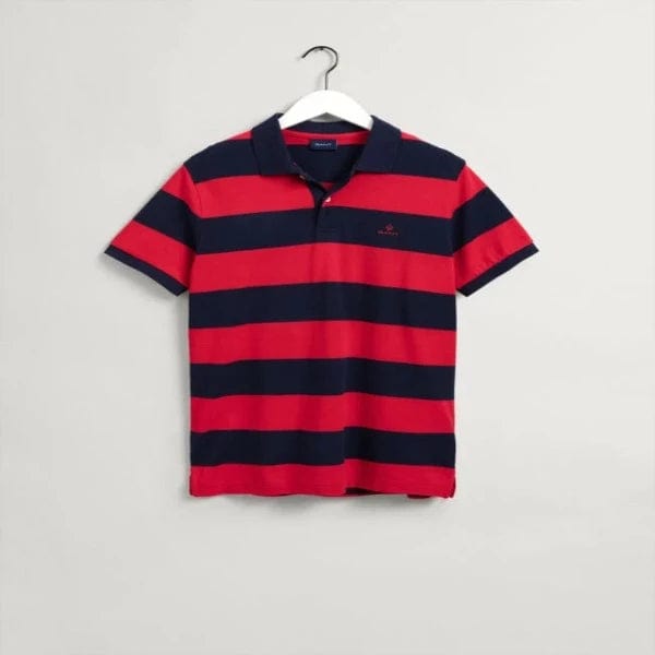 Gant Golf T Shirt S Gant Barstripe Pique Rugger Bright Red