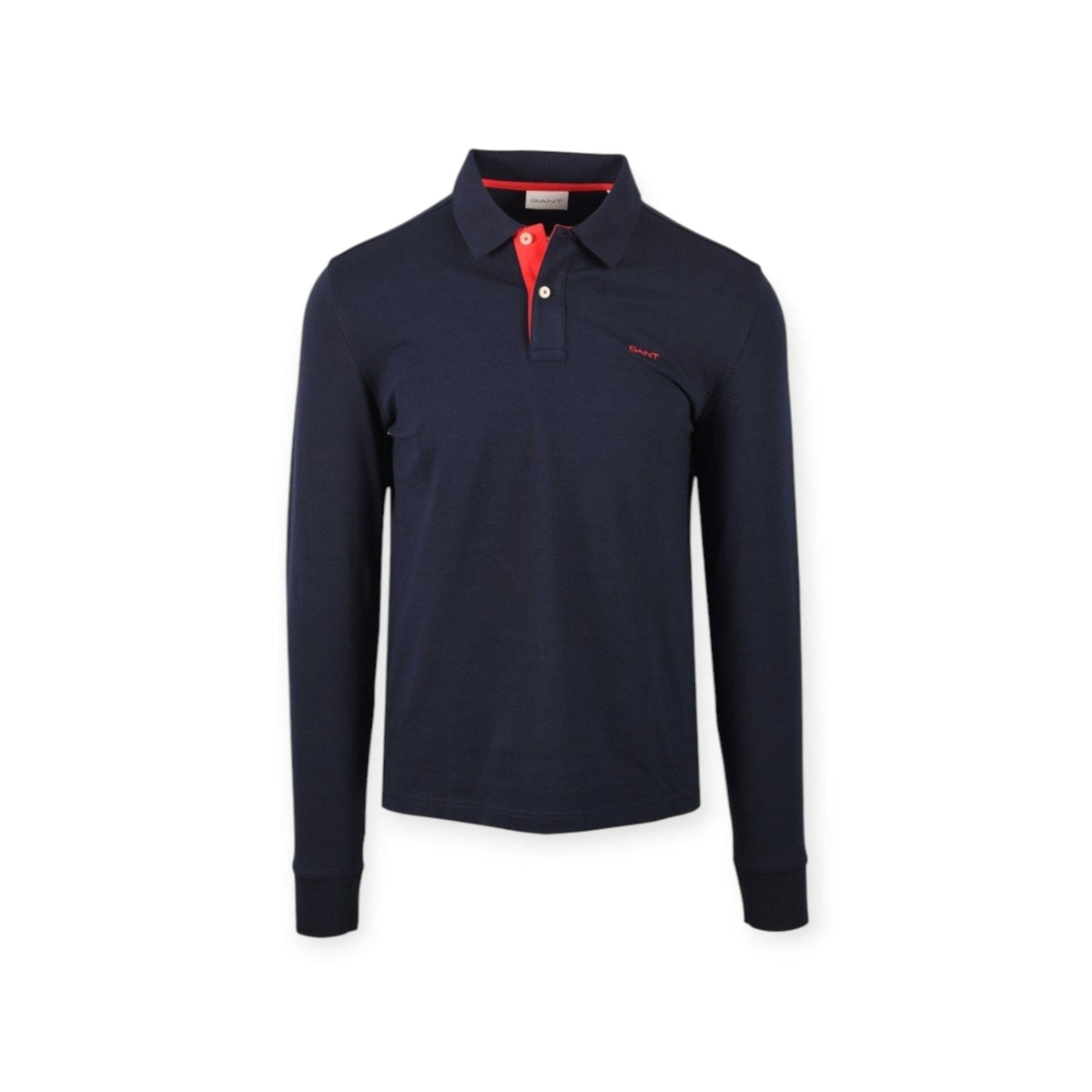 Gant Golf T Shirt S GANT Contrast Pique Long Sleeved Polo Shirt Evening Blue