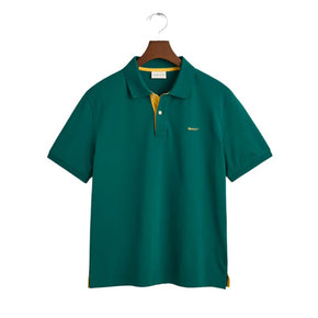 Gant Golf T Shirt S Gant Regular Contrast Piqué Golfer Forest Green