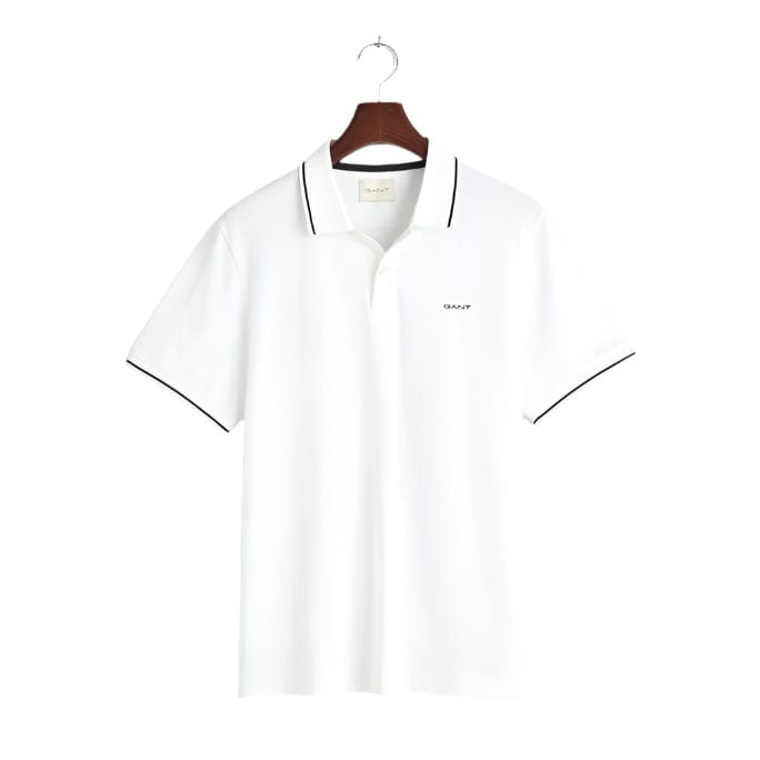 Gant Golf T Shirt S Gant Regular Tipped Piqué Golfer White