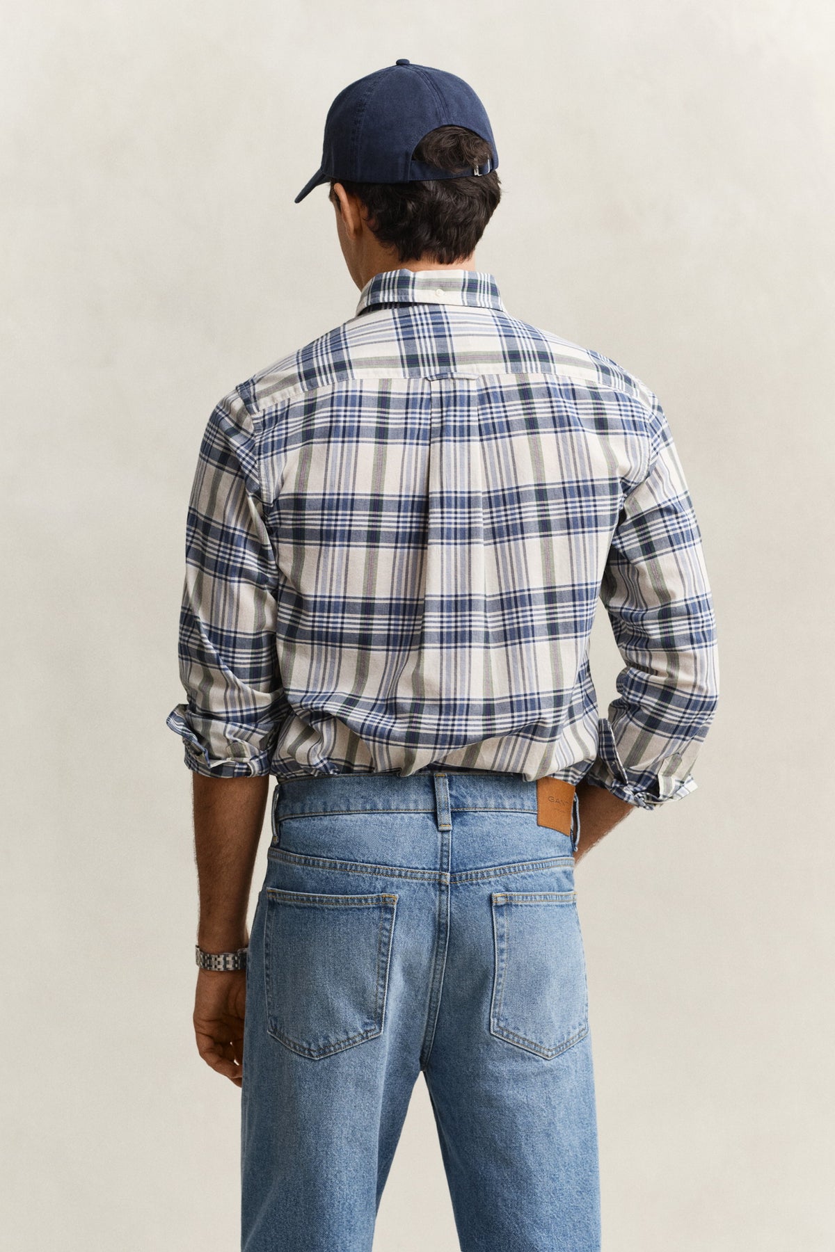 Gant Mens Long Sleeve Indian Madras Multi Check Shirt-Faded Denim 3260077